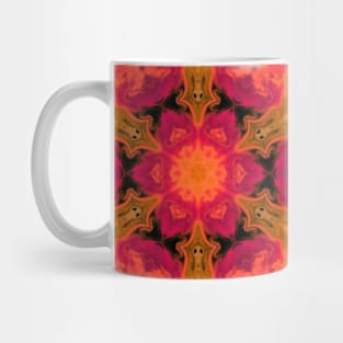 Psychedelic Mandala Flower Orange Purple and Blue Mug